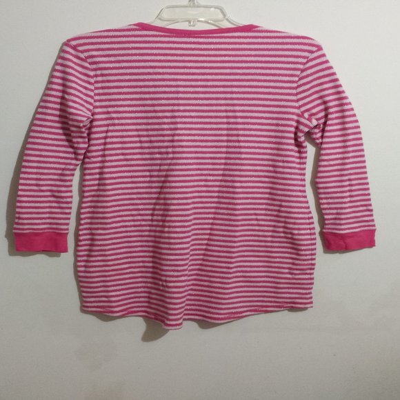 Old Navy Long Sleeves Pink Stripes Pyjama Dress - Picture 4 of 5